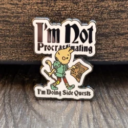 Not Procrastinating Side Quest Cat Hard Enamel Pin -1.5"