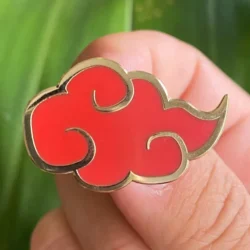 Nimbus Cloud Gold & Red Hard Enamel Pin - 1.5"