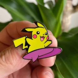 Surfing Pikachu Hard Enamel Pin - 1.5"